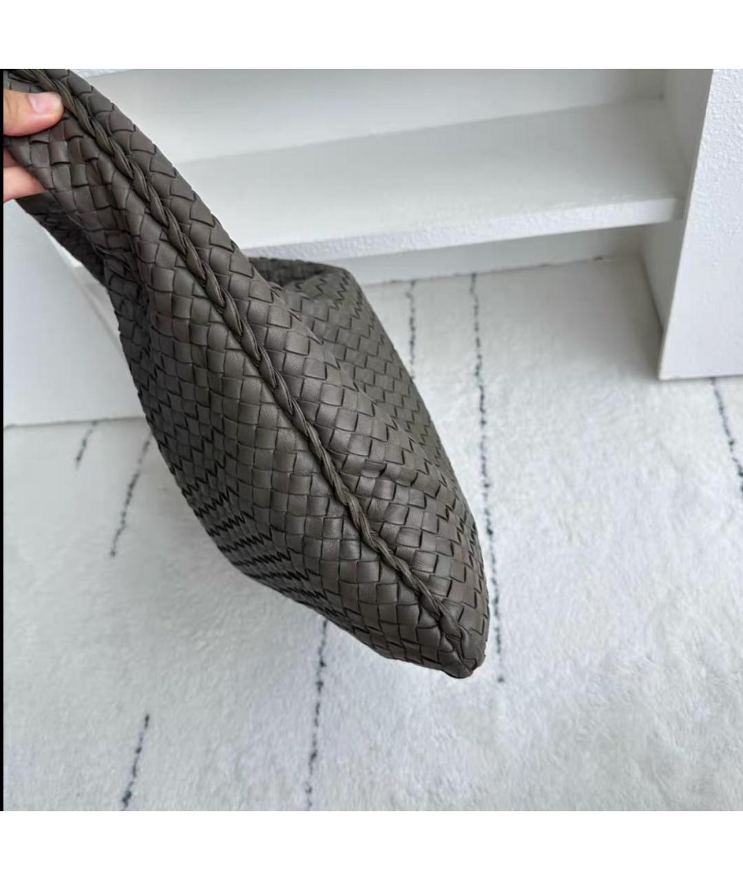 BOTTEGA VENETA Антрацитовая кожаная сумка тоут, фото 5