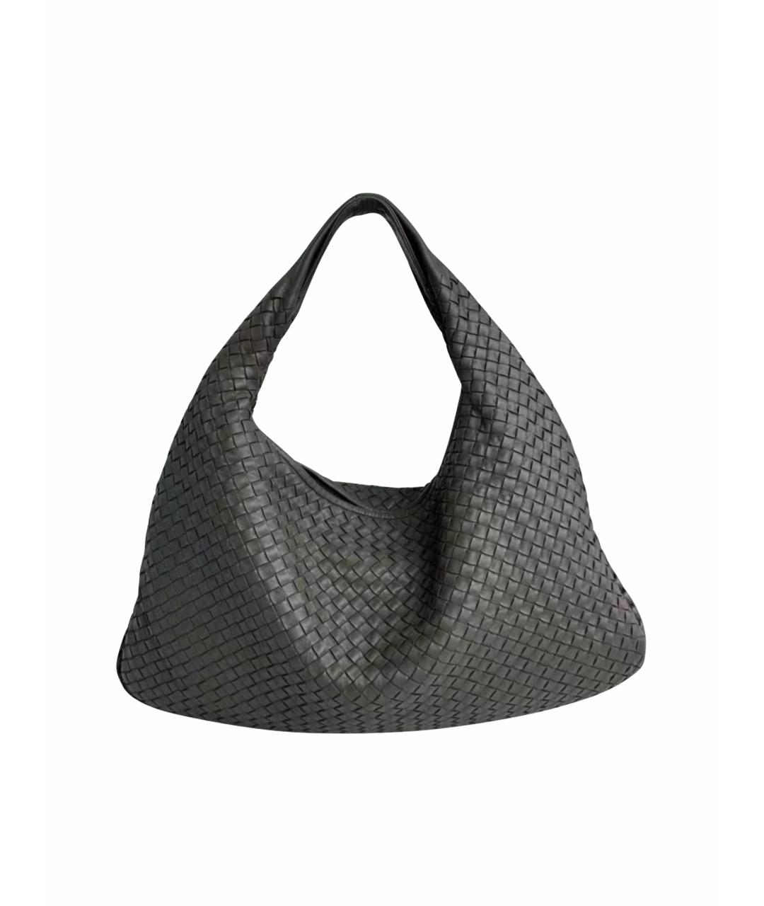 BOTTEGA VENETA Антрацитовая кожаная сумка тоут, фото 1