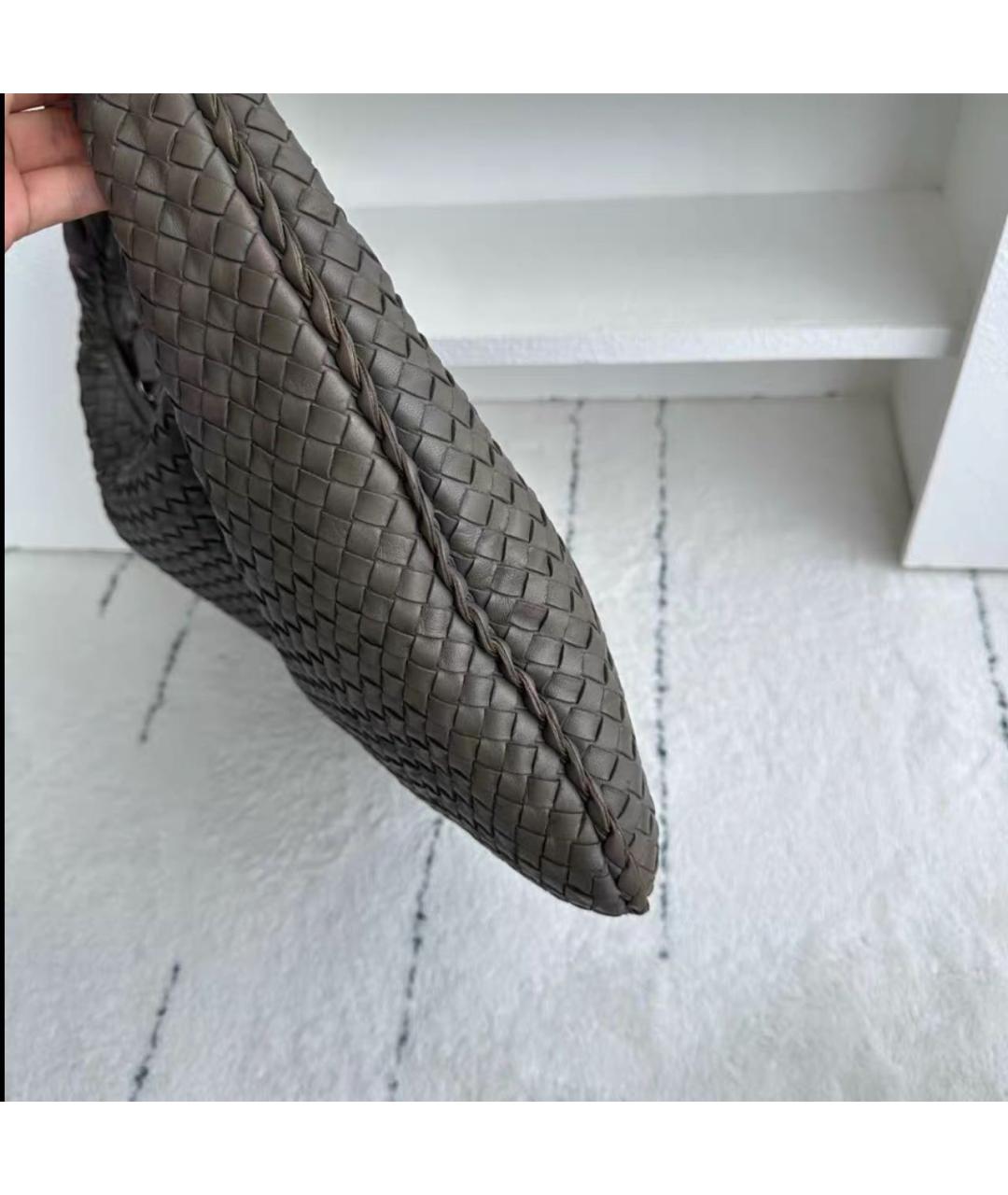 BOTTEGA VENETA Антрацитовая кожаная сумка тоут, фото 4