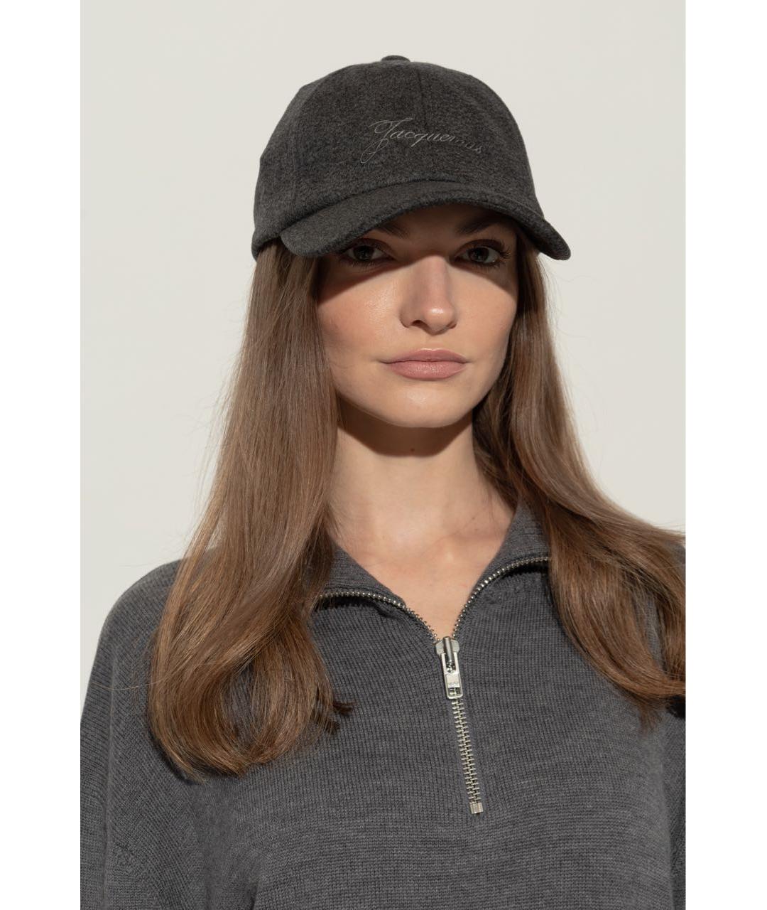 JACQUEMUS Серая шерстяная кепка, фото 5
