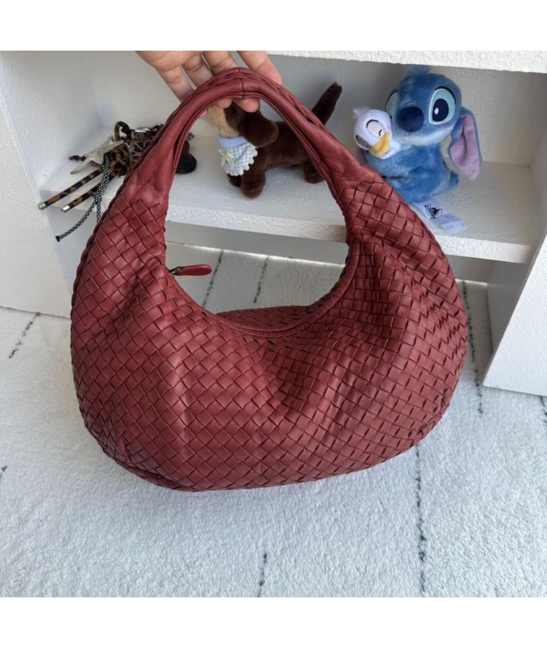 BOTTEGA VENETA Красная кожаная сумка тоут, фото 7