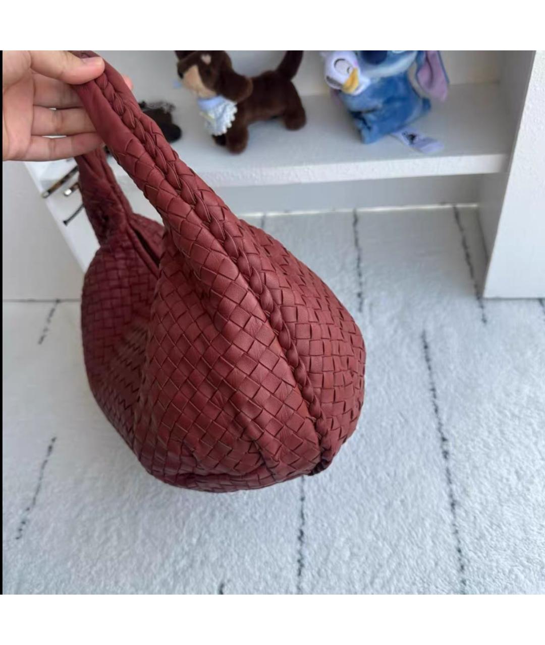 BOTTEGA VENETA Красная кожаная сумка тоут, фото 3