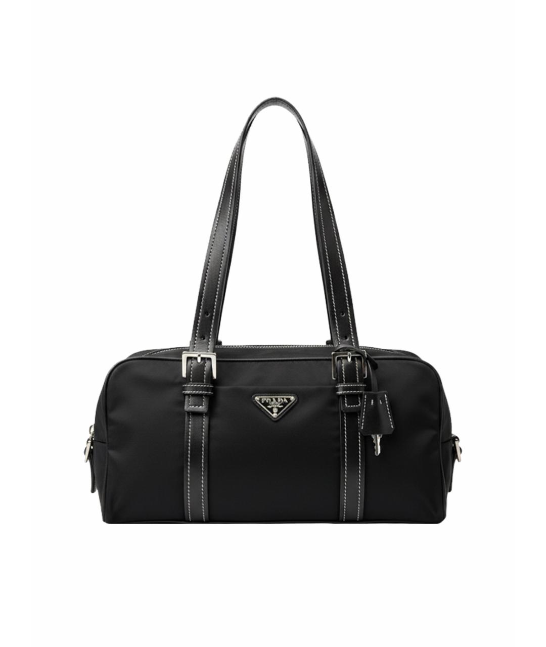 PRADA Черная кожаная сумка с короткими ручками, фото 1