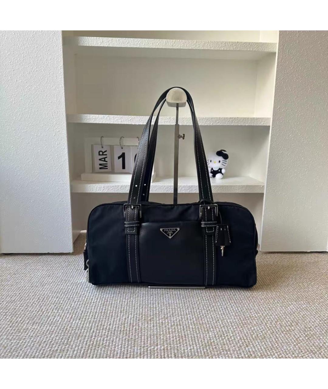 PRADA Черная кожаная сумка с короткими ручками, фото 8