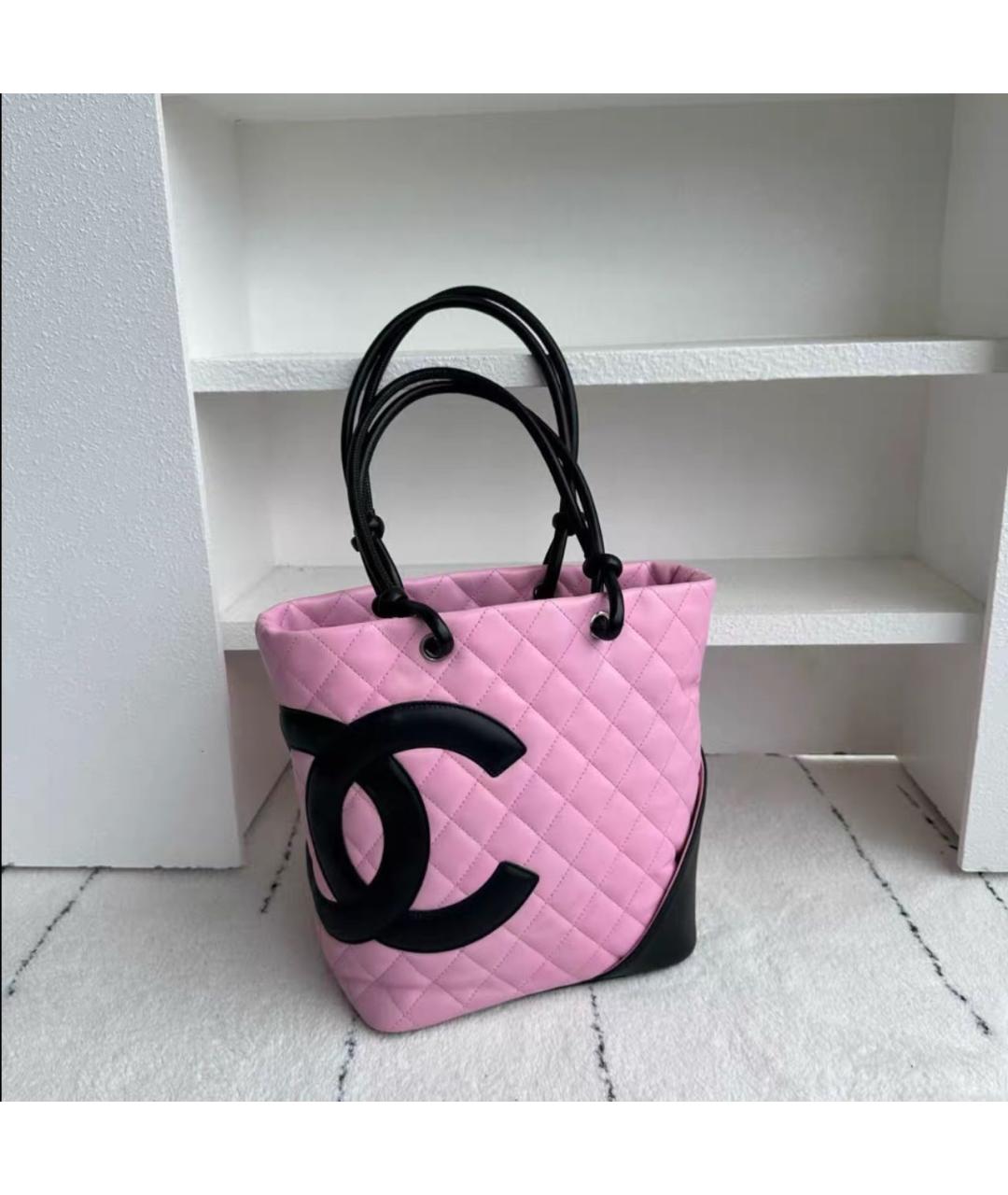 CHANEL Розовая кожаная сумка с короткими ручками, фото 7