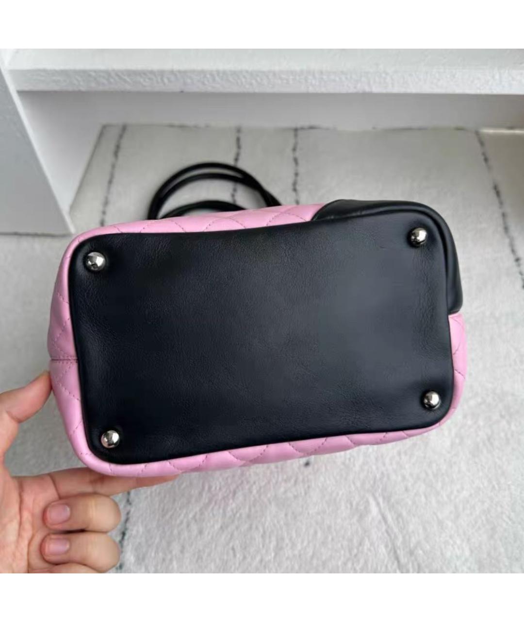 CHANEL Розовая кожаная сумка с короткими ручками, фото 6