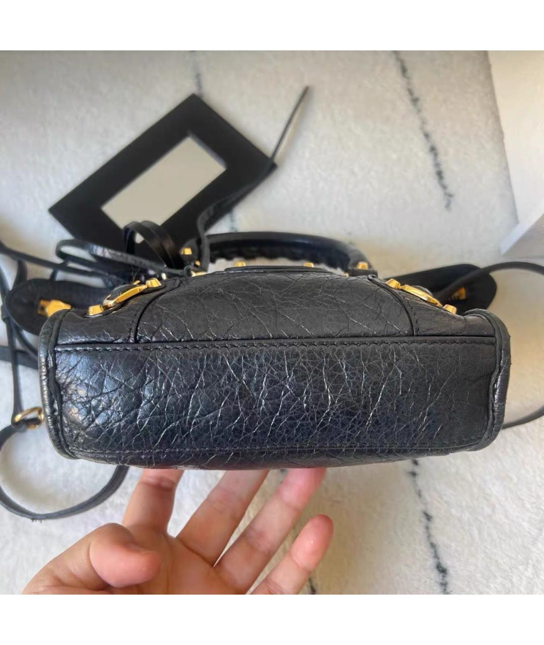 BALENCIAGA Черная кожаная сумка с короткими ручками, фото 5