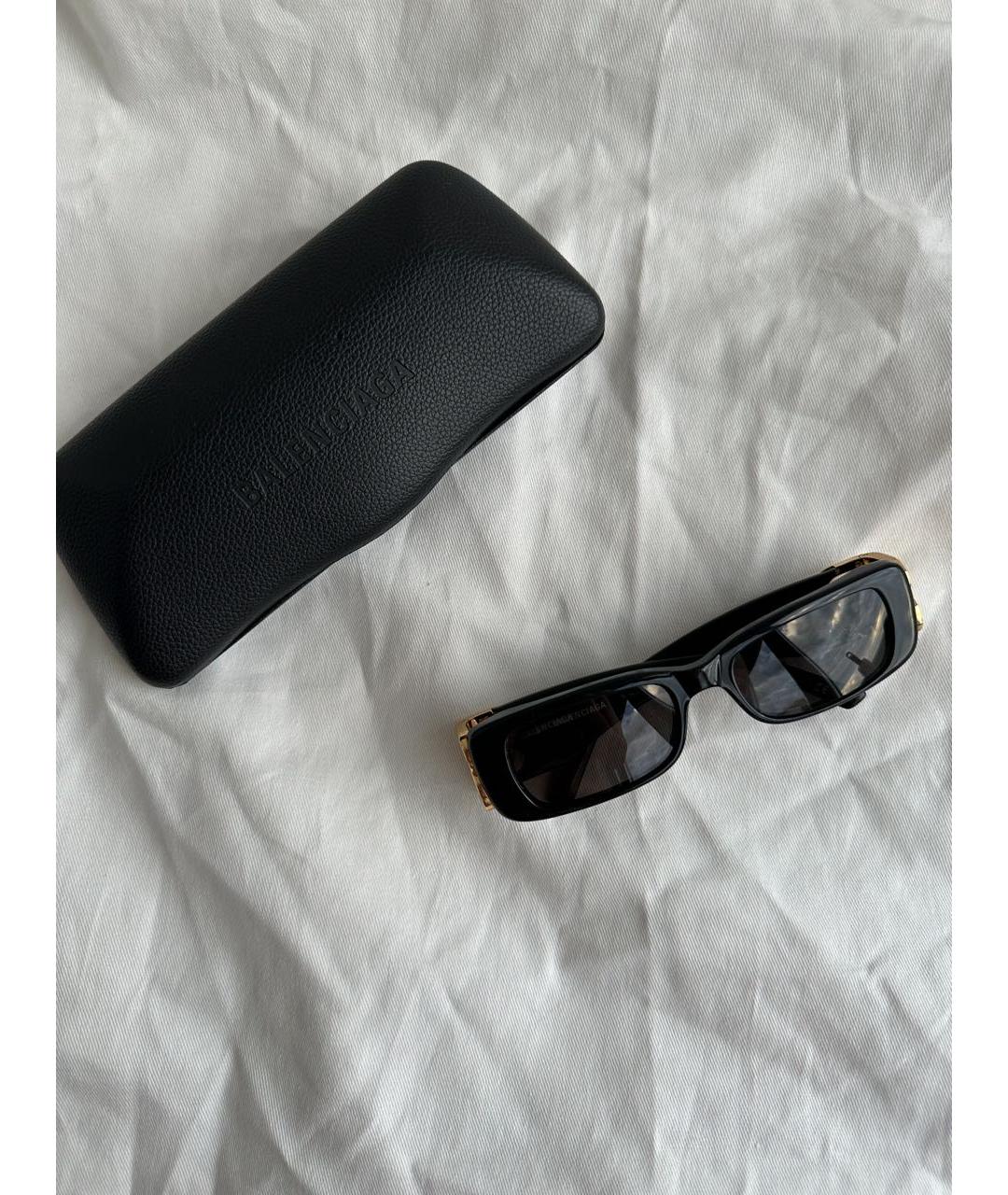 BALENCIAGA Черные пластиковые солнцезащитные очки, фото 4