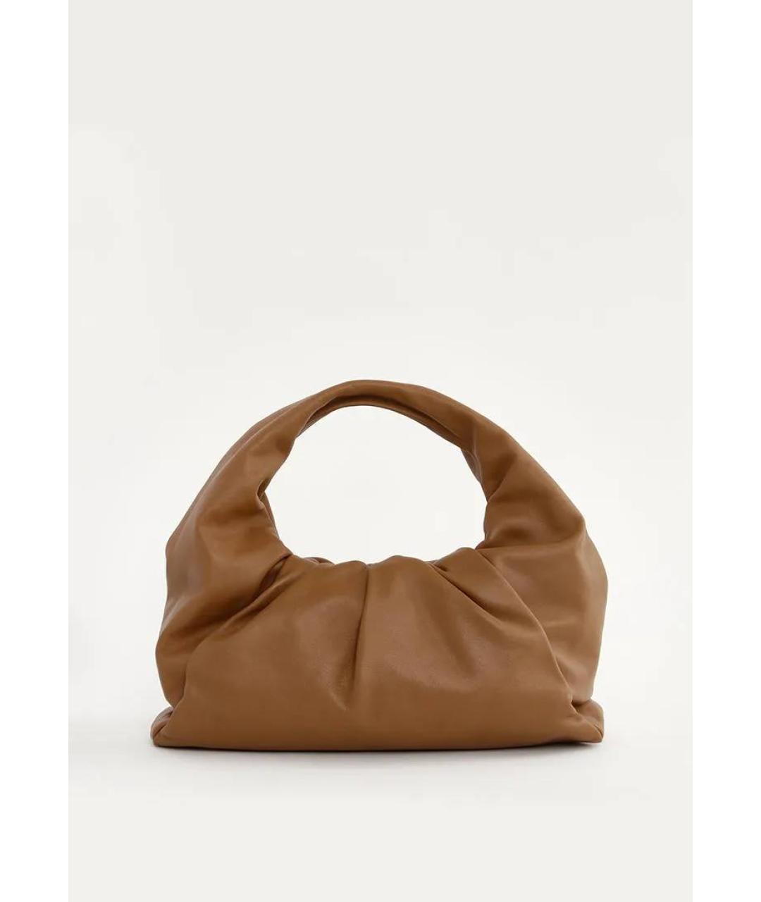 BOTTEGA VENETA Коричневая кожаная сумка с короткими ручками, фото 5