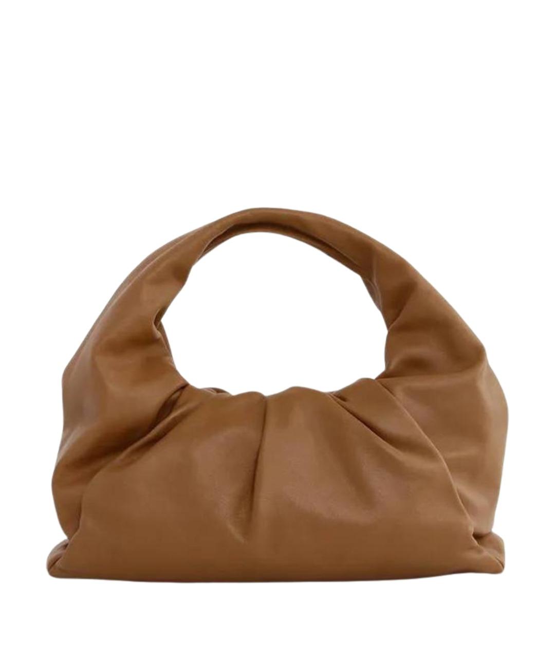 BOTTEGA VENETA Коричневая кожаная сумка с короткими ручками, фото 1