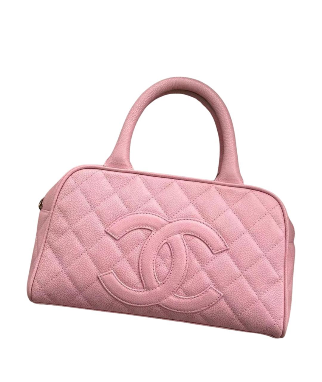 CHANEL Розовая кожаная сумка с короткими ручками, фото 1