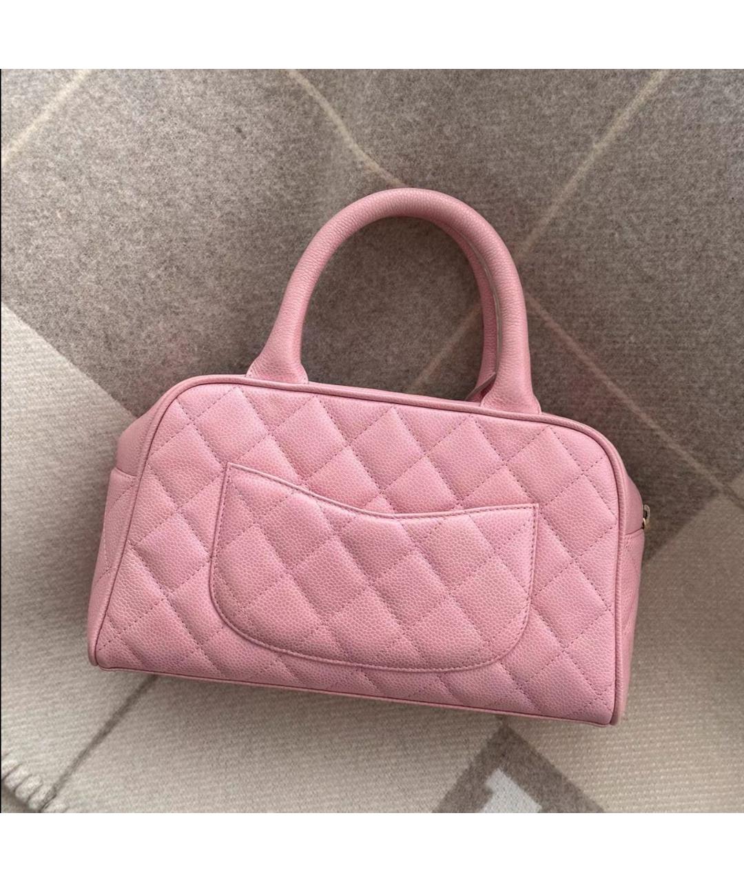 CHANEL Розовая кожаная сумка с короткими ручками, фото 2