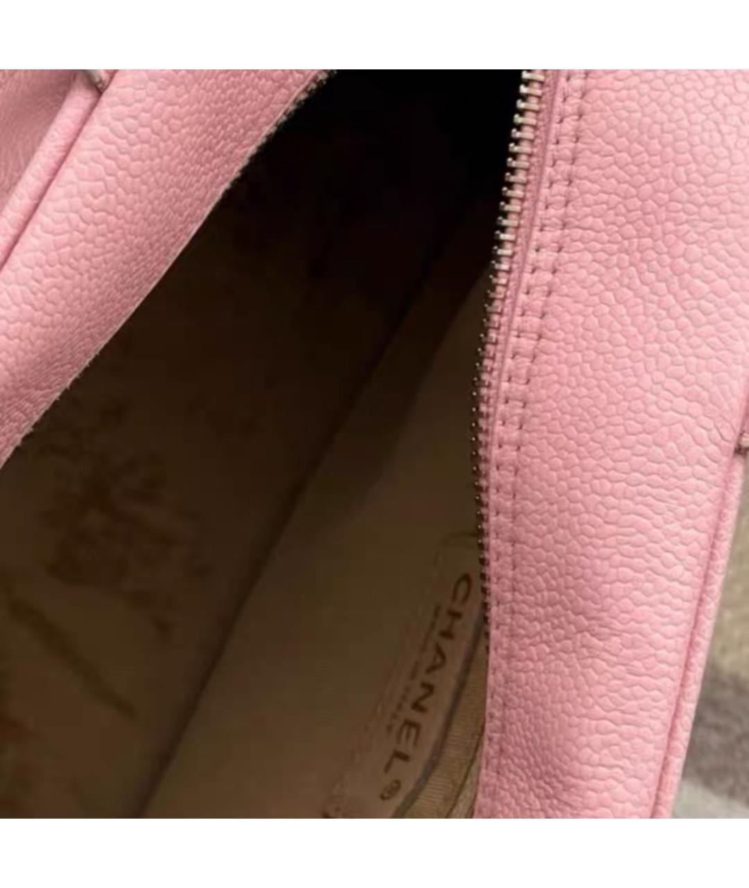 CHANEL Розовая кожаная сумка с короткими ручками, фото 8