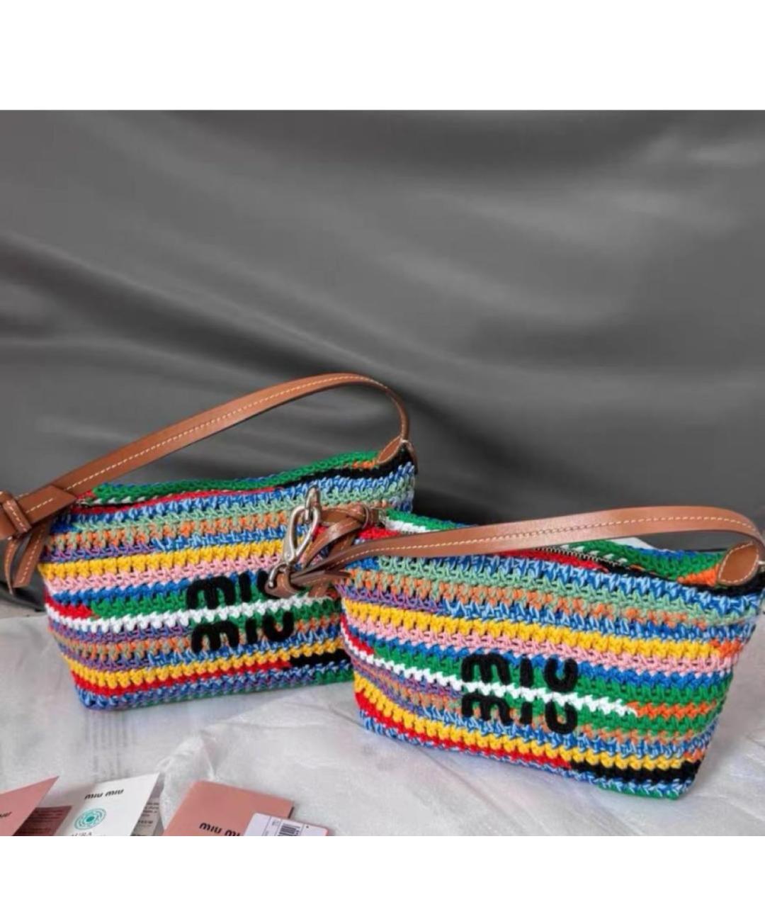 MIU MIU Мульти тканевая сумка с короткими ручками, фото 2