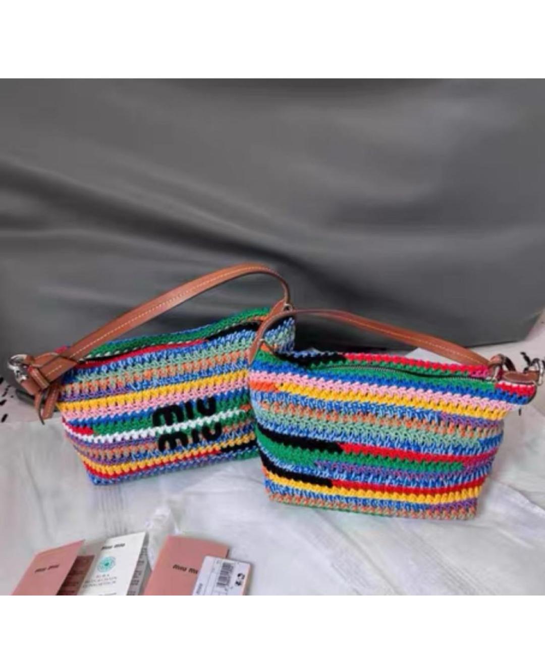 MIU MIU Мульти тканевая сумка с короткими ручками, фото 3