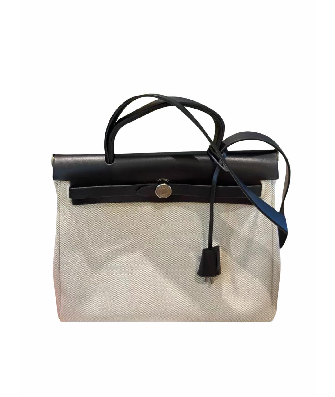 HERMES Черная кожаная сумка с короткими ручками, фото 1