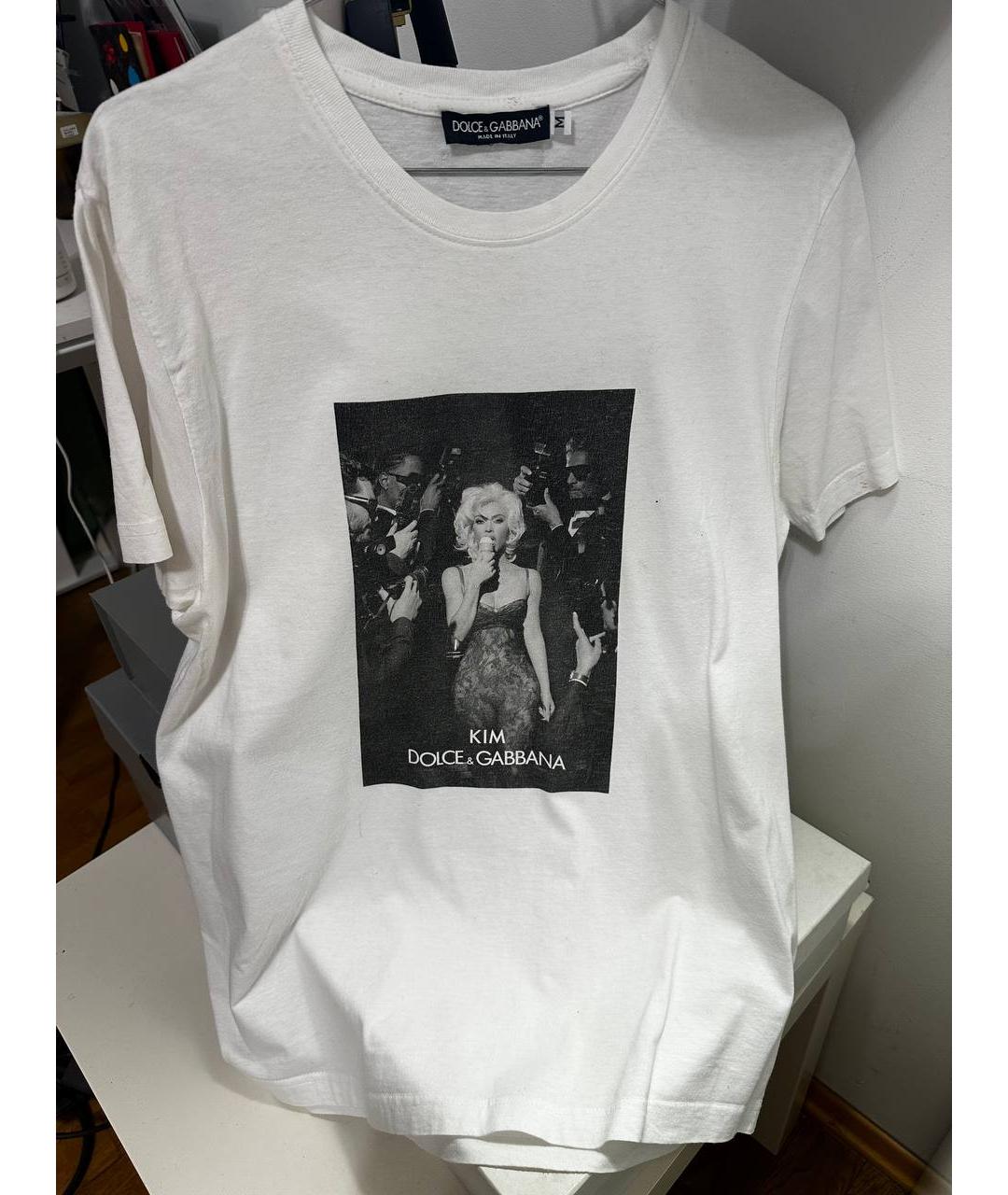 DOLCE&GABBANA Белая хлопковая футболка, фото 3