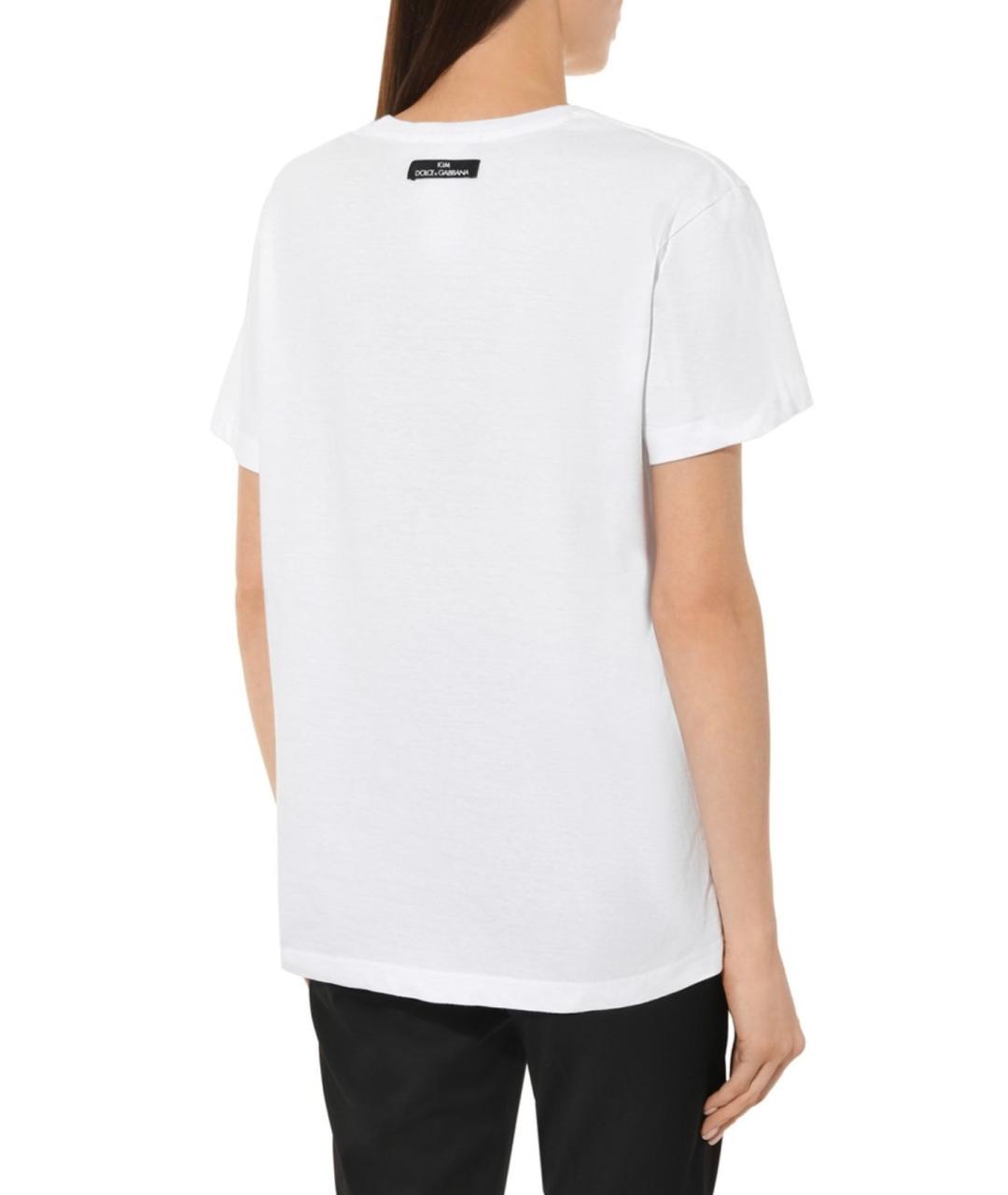 DOLCE&GABBANA Белая хлопковая футболка, фото 2