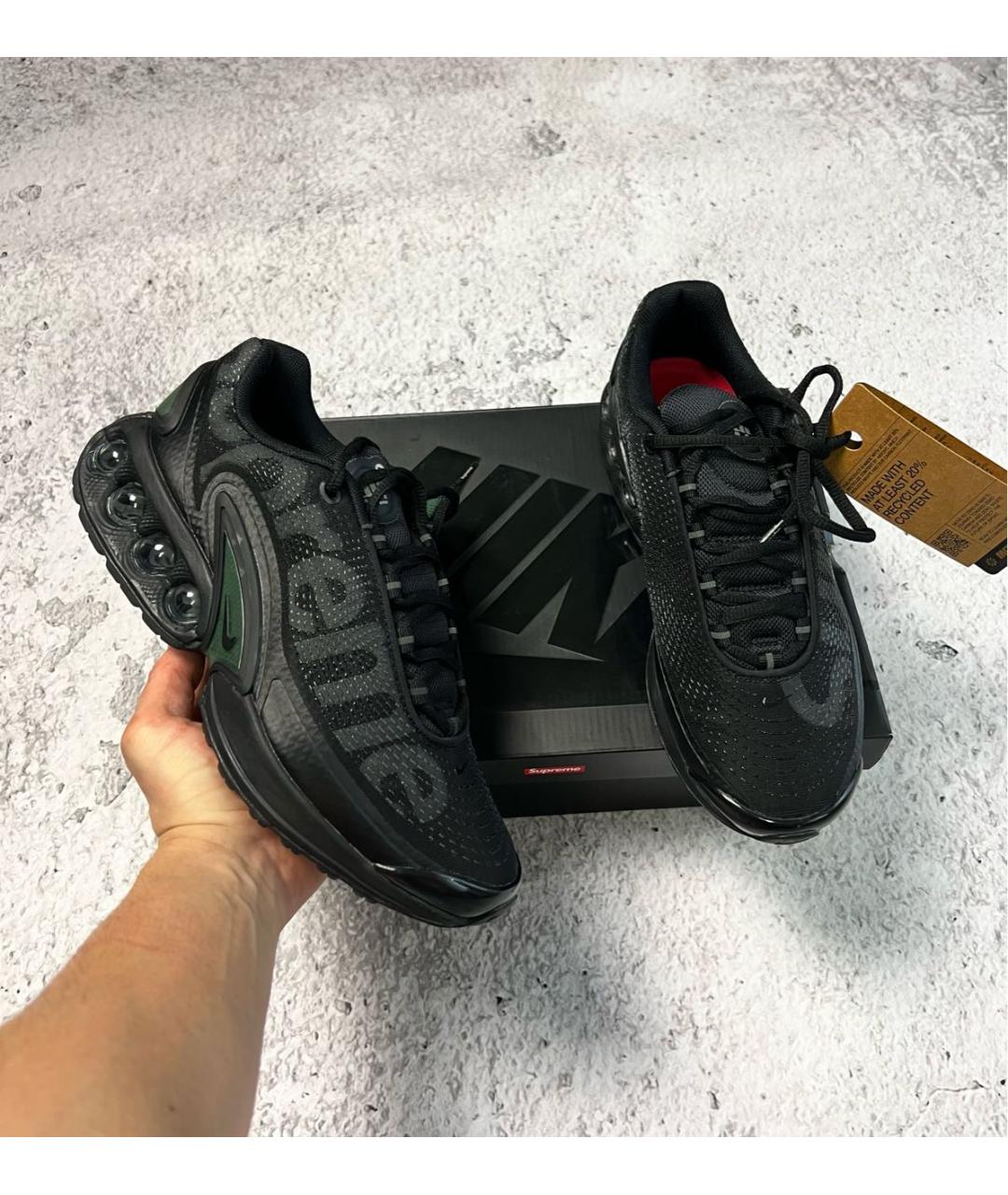 SUPREME Черные текстильные низкие кроссовки / кеды, фото 9