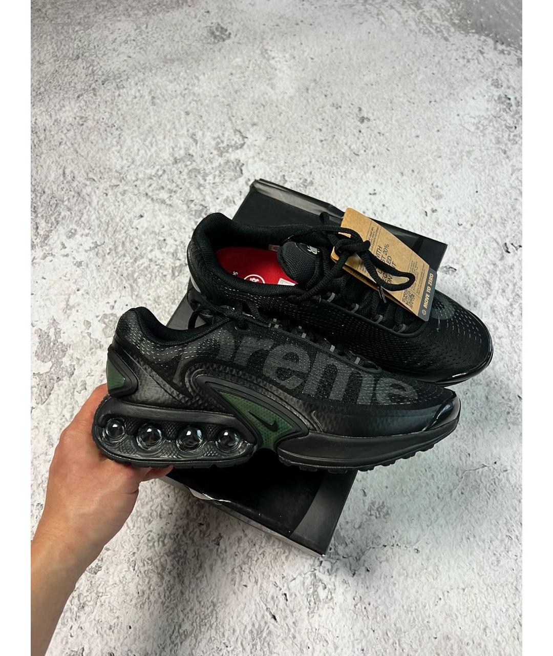 SUPREME Черные текстильные низкие кроссовки / кеды, фото 5