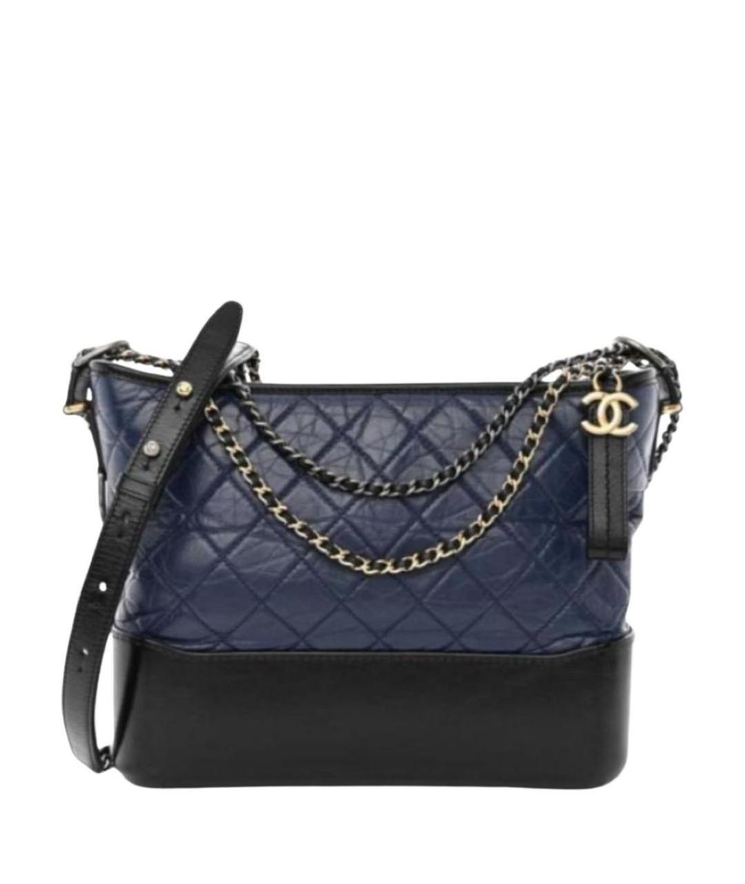 CHANEL Темно-синяя кожаная сумка через плечо, фото 1