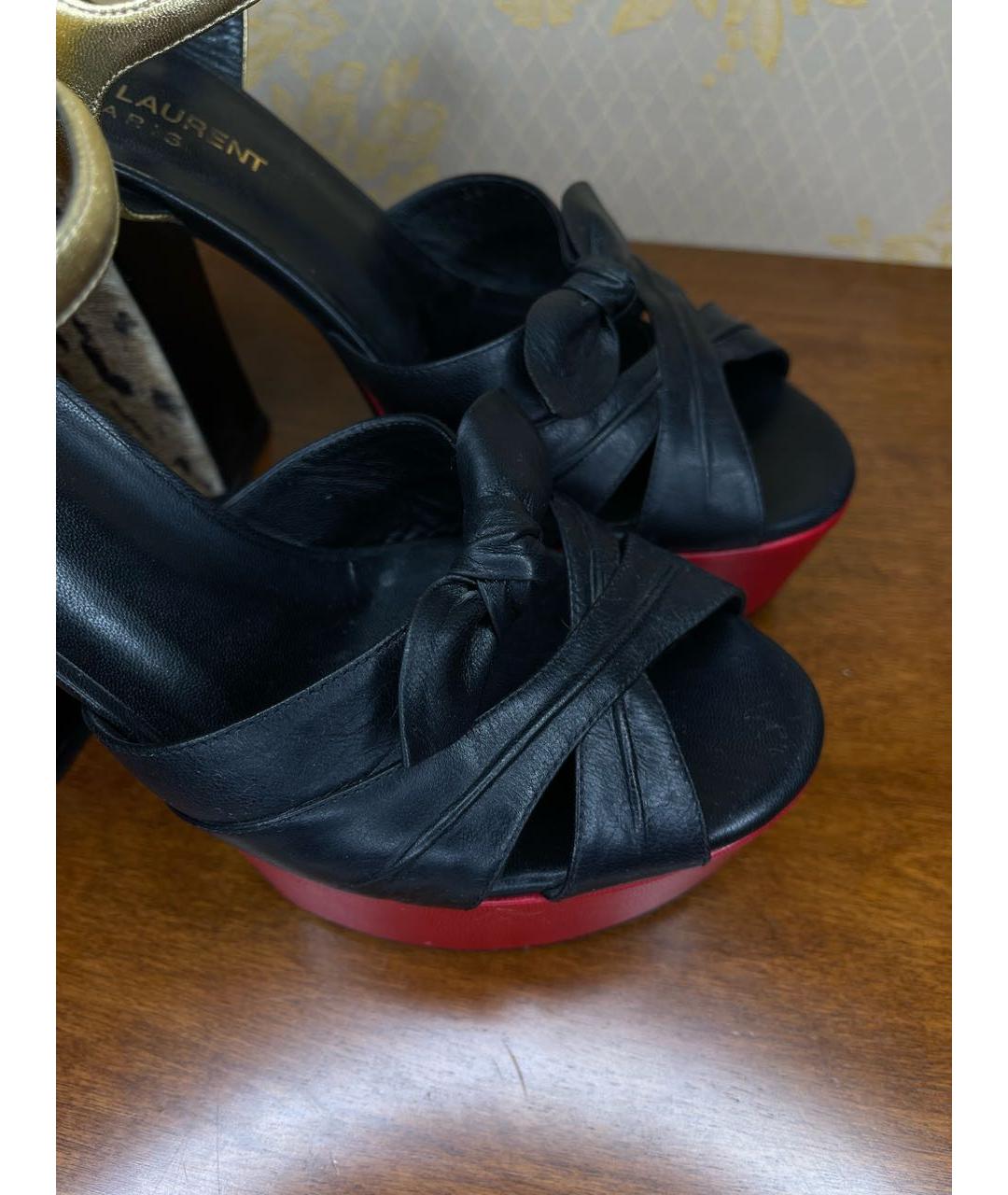 SAINT LAURENT Мульти кожаные босоножки, фото 5