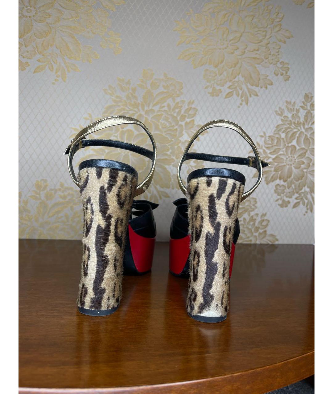 SAINT LAURENT Мульти кожаные босоножки, фото 4