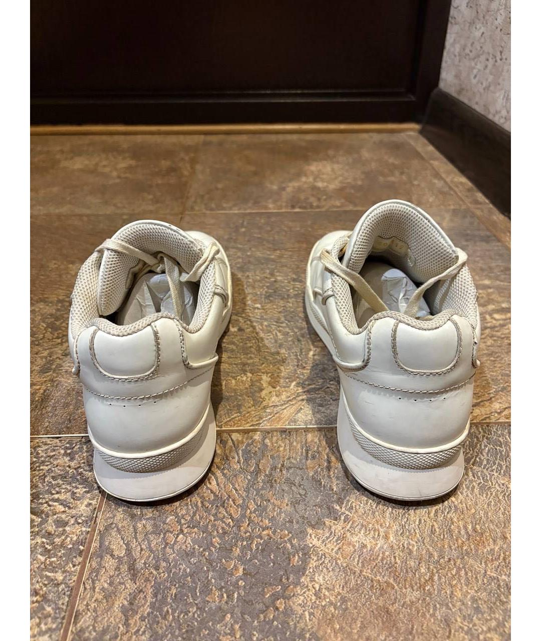 SAINT LAURENT Белые кожаные низкие кроссовки / кеды, фото 4