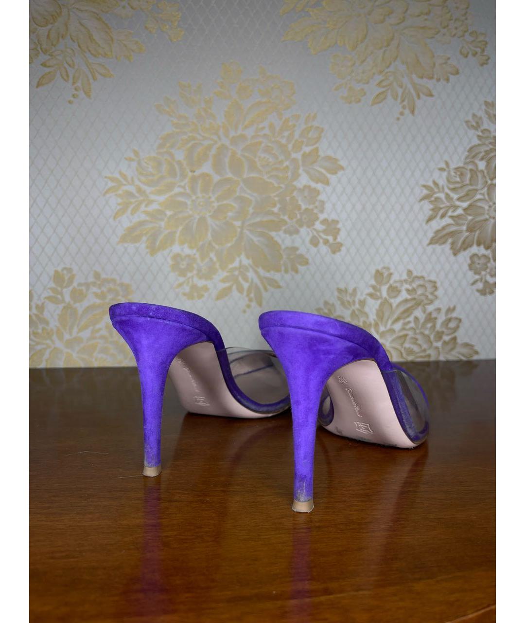 GIANVITO ROSSI Фиолетовые замшевые мюли, фото 5