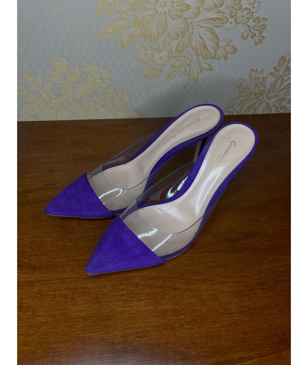 GIANVITO ROSSI Фиолетовые замшевые мюли, фото 2