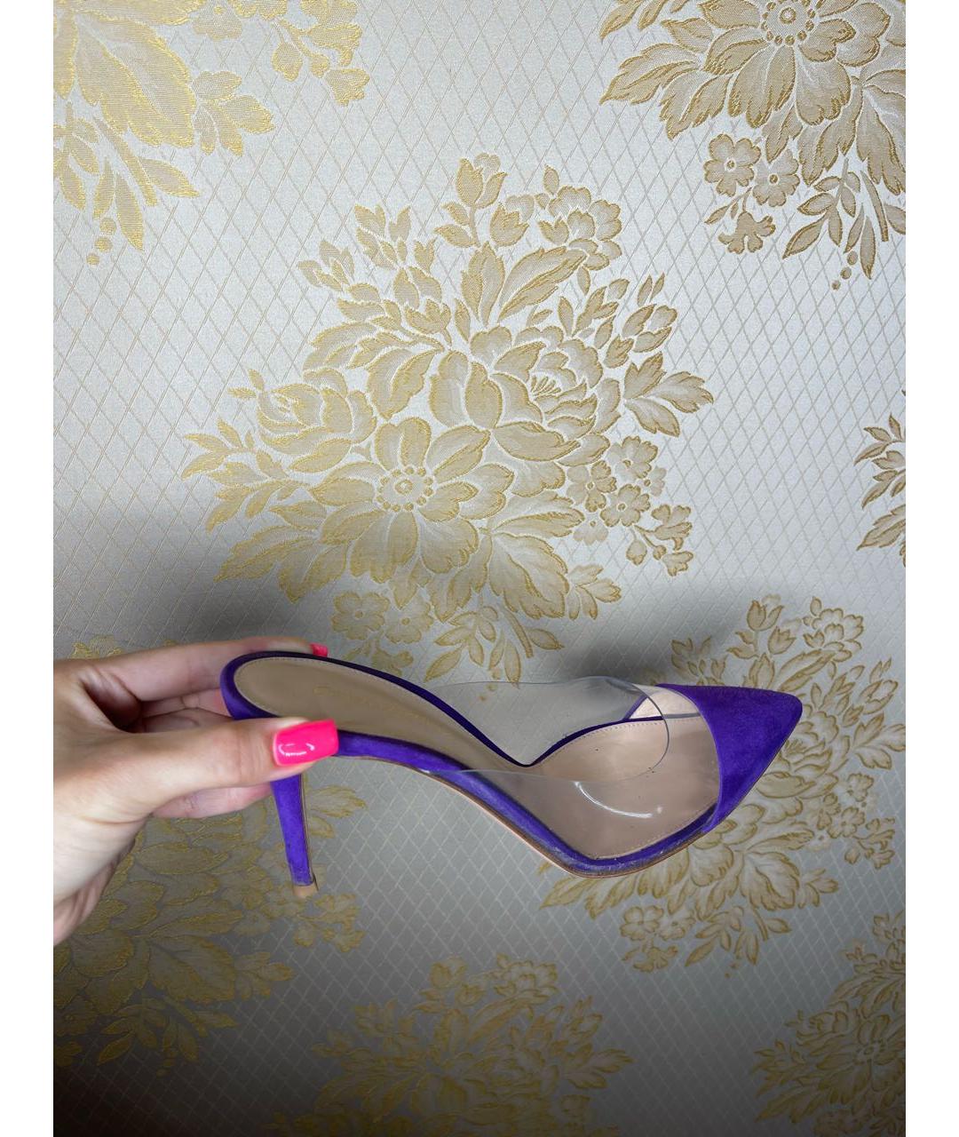 GIANVITO ROSSI Фиолетовые замшевые мюли, фото 3