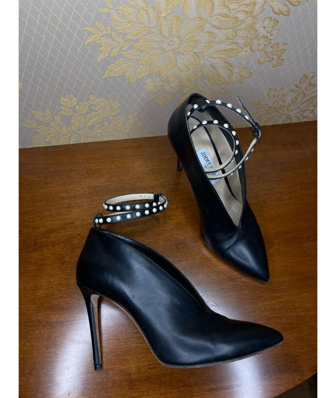 JIMMY CHOO Черные кожаные ботильоны, фото 5