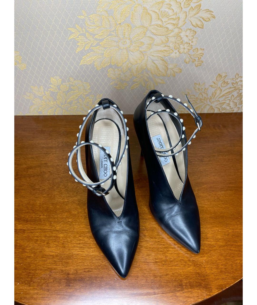 JIMMY CHOO Черные кожаные ботильоны, фото 3