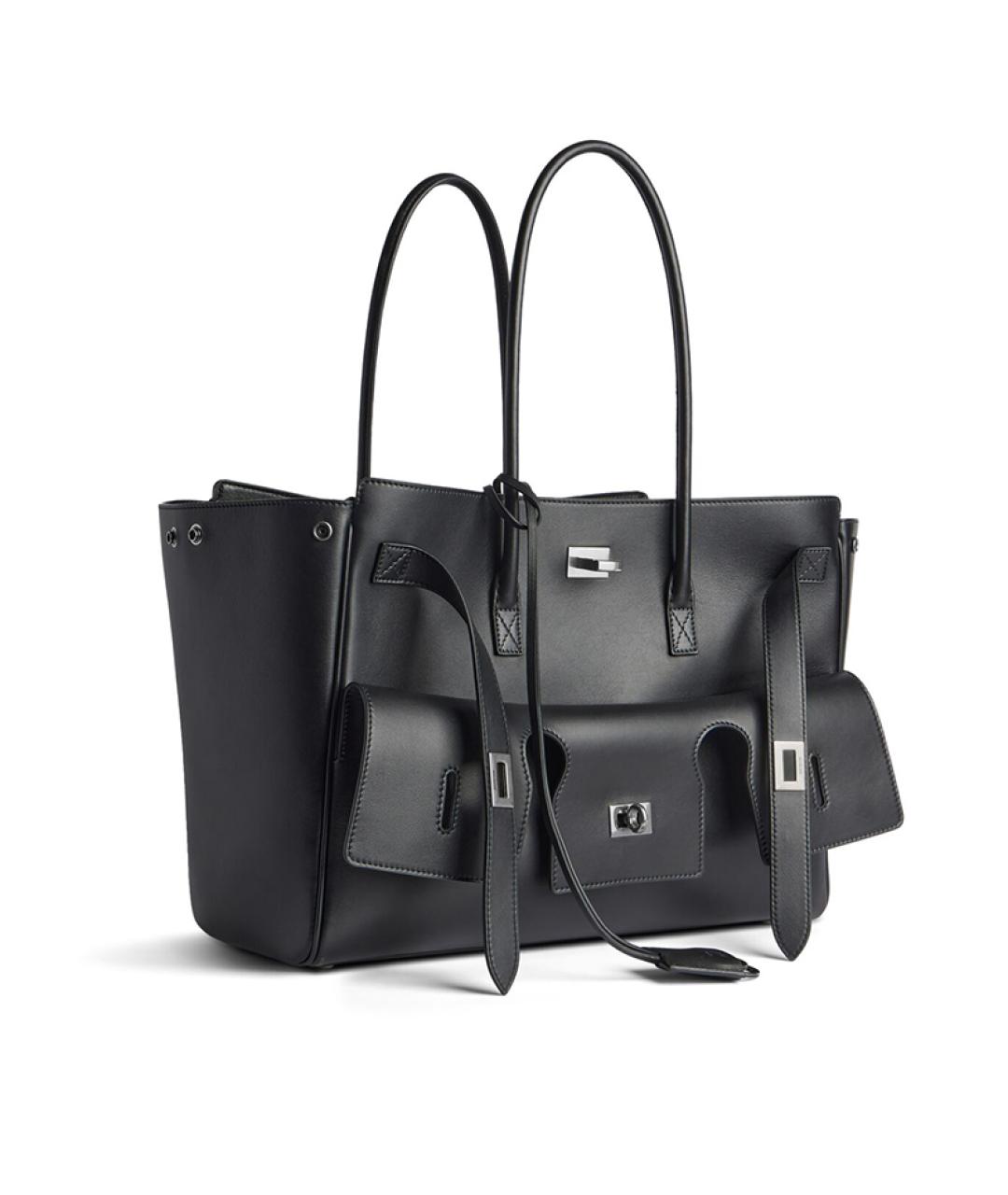 BALENCIAGA Черная кожаная сумка через плечо, фото 2