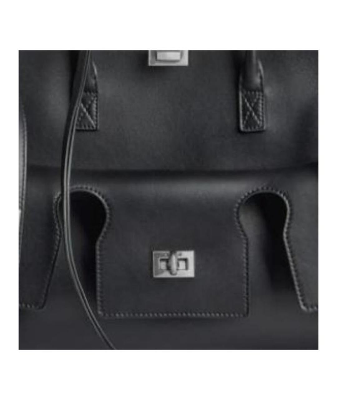 BALENCIAGA Черная кожаная сумка через плечо, фото 5