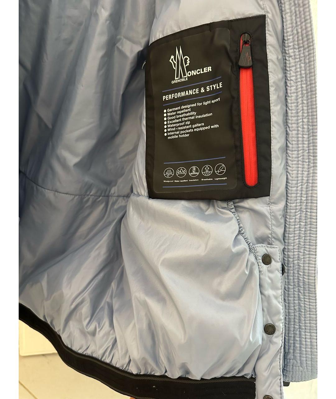 MONCLER Голубой пуховик, фото 3