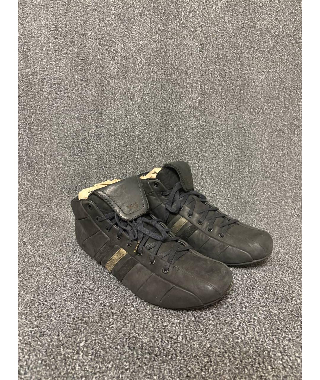 YOHJI YAMAMOTO Коричневые замшевые высокие кроссовки / кеды, фото 5