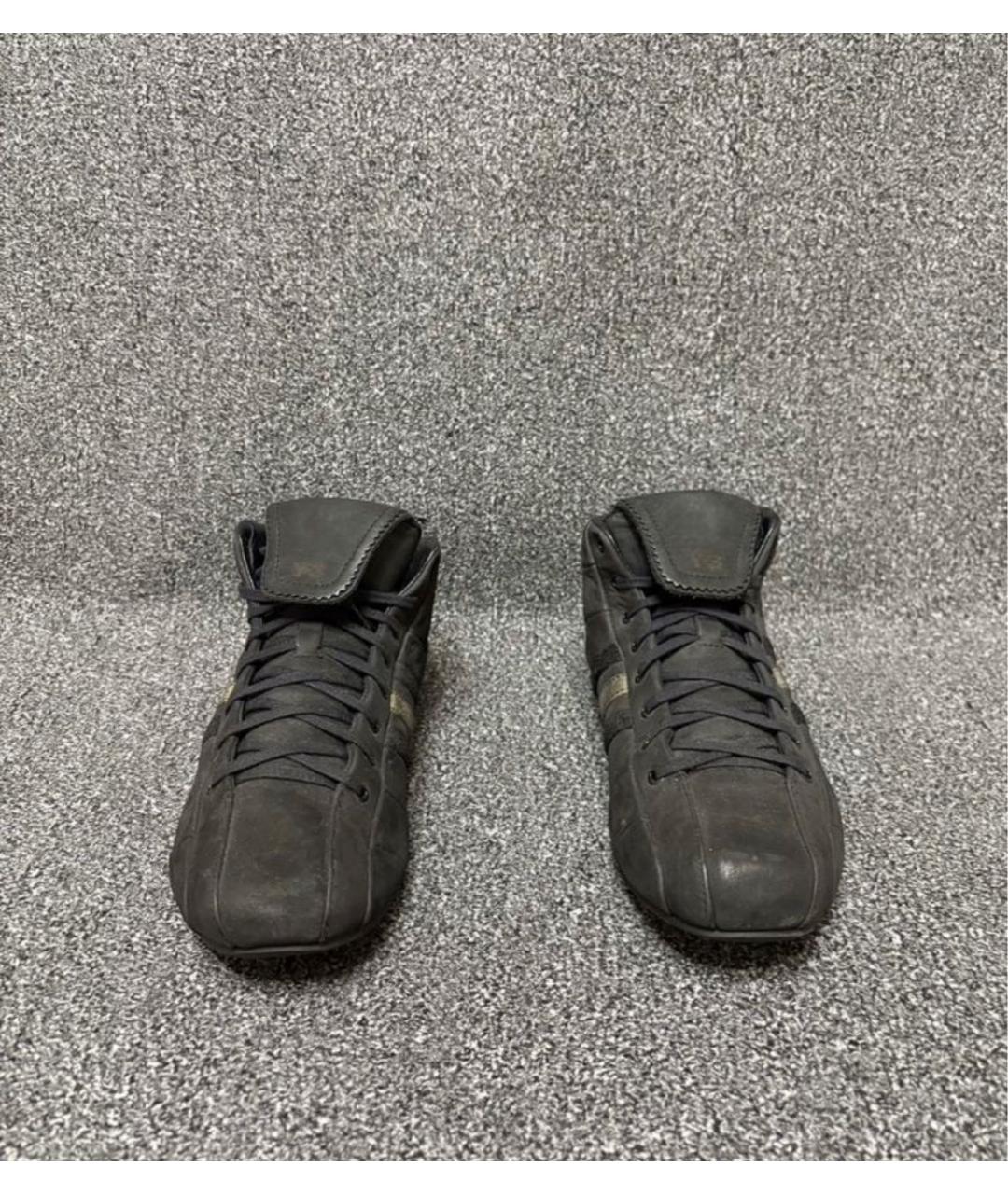 YOHJI YAMAMOTO Коричневые замшевые высокие кроссовки / кеды, фото 2
