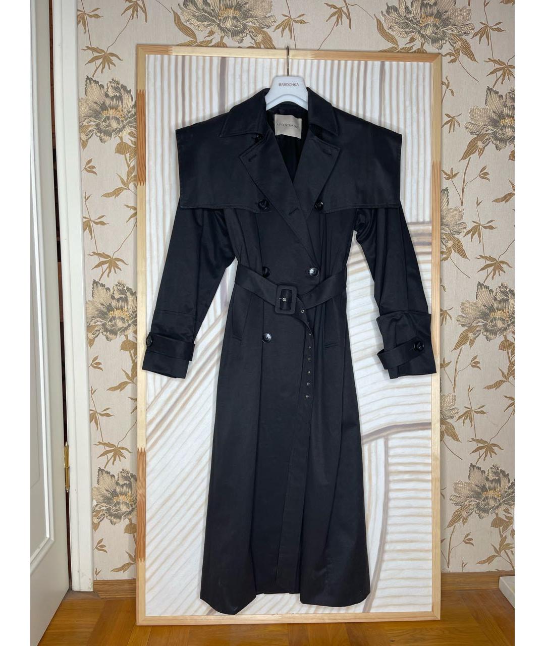 AUTENTIMENTS Черный хлопковый тренч/плащ, фото 7