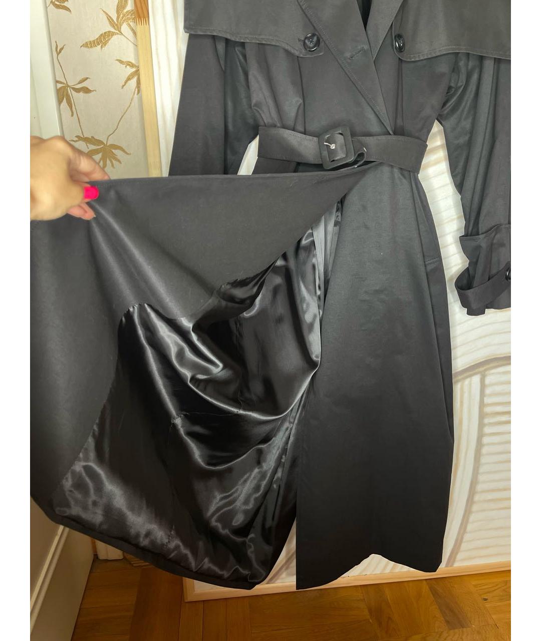 AUTENTIMENTS Черный хлопковый тренч/плащ, фото 8