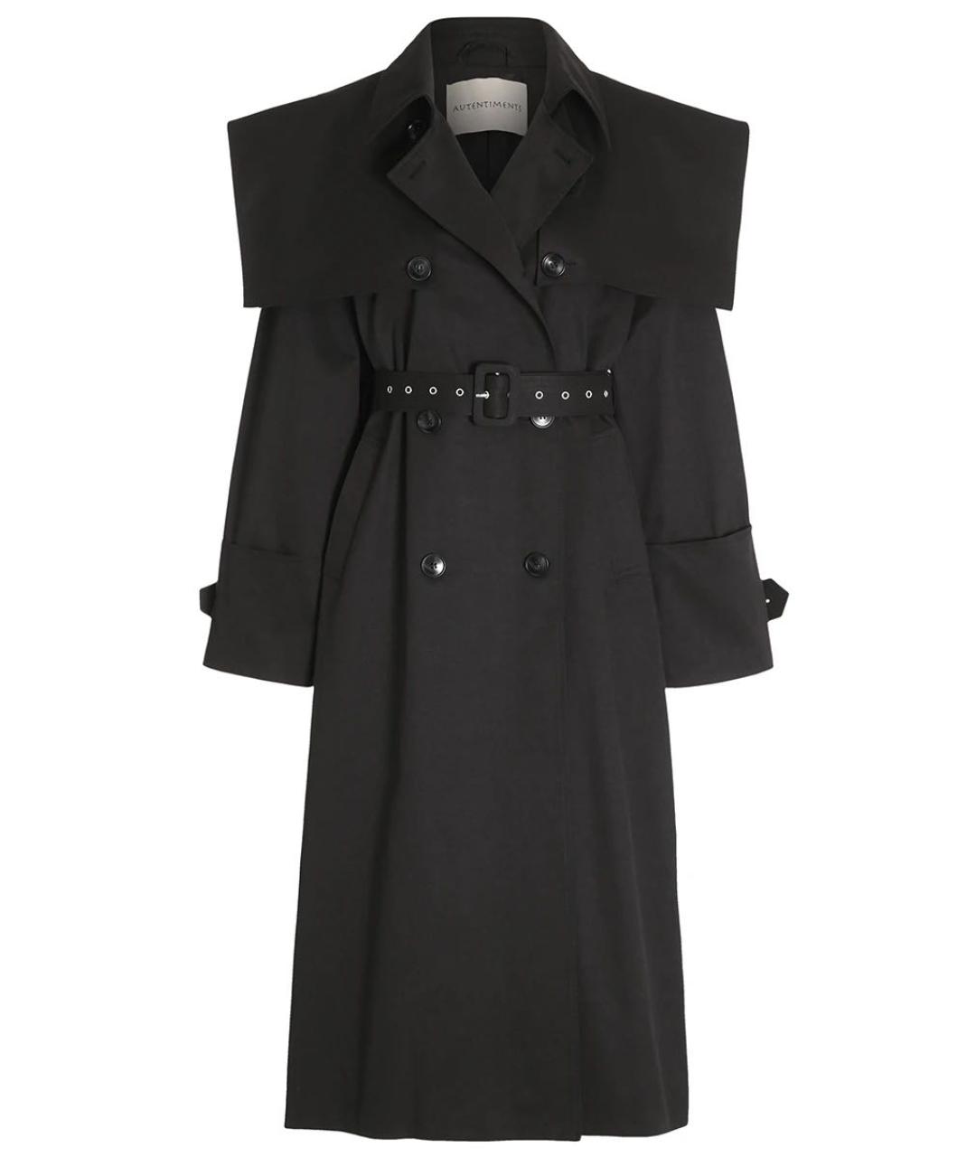 AUTENTIMENTS Черный хлопковый тренч/плащ, фото 1