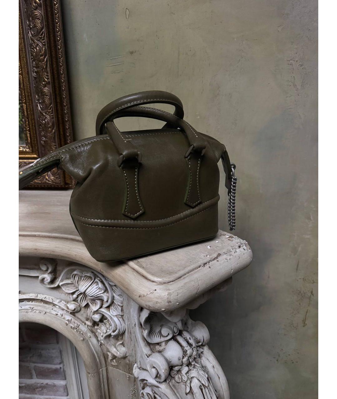 Enfants Riches Déprimés Хаки кожаная сумка с короткими ручками, фото 4