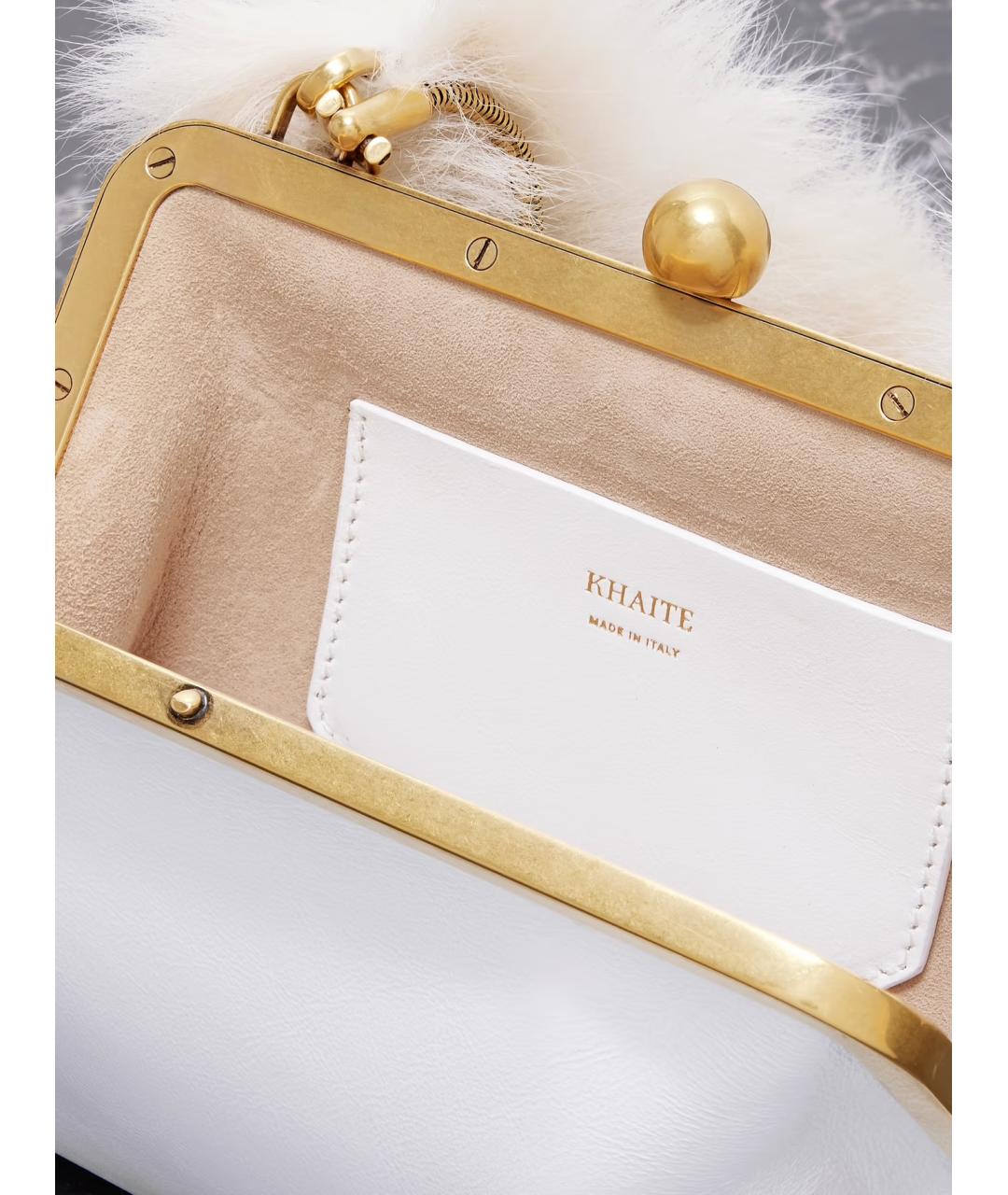 KHAITE Белая кожаная сумка с короткими ручками, фото 3