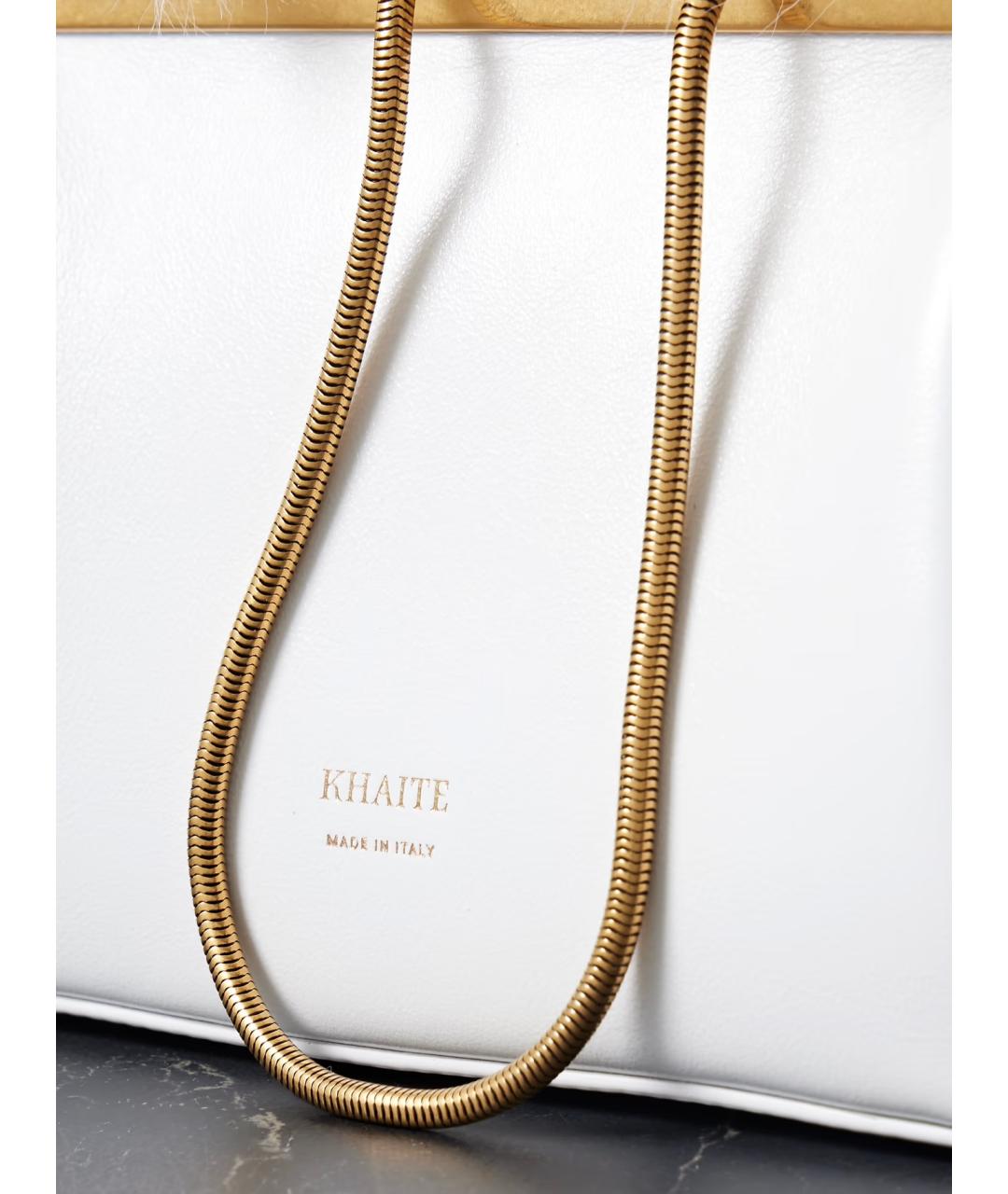 KHAITE Белая кожаная сумка с короткими ручками, фото 4