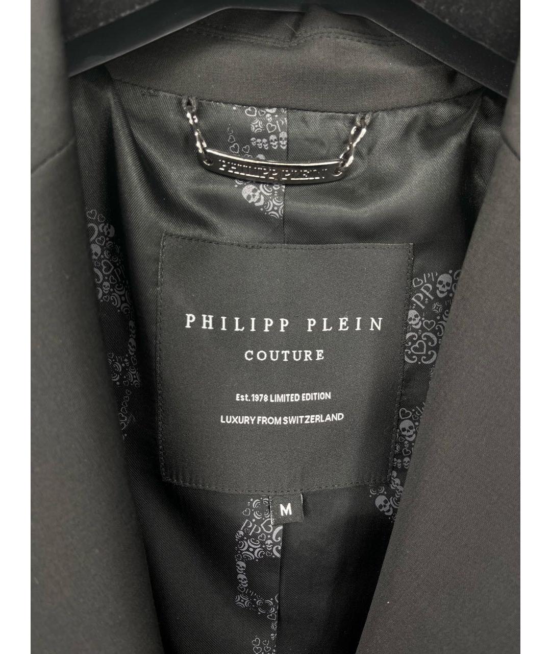 PHILIPP PLEIN Черный шерстяной жакет/пиджак, фото 4