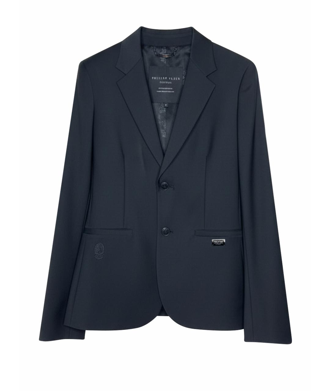 PHILIPP PLEIN Черный шерстяной жакет/пиджак, фото 1