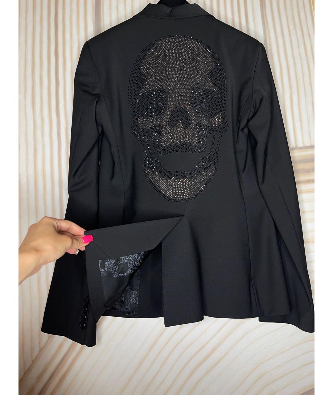 PHILIPP PLEIN Черный шерстяной жакет/пиджак, фото 2