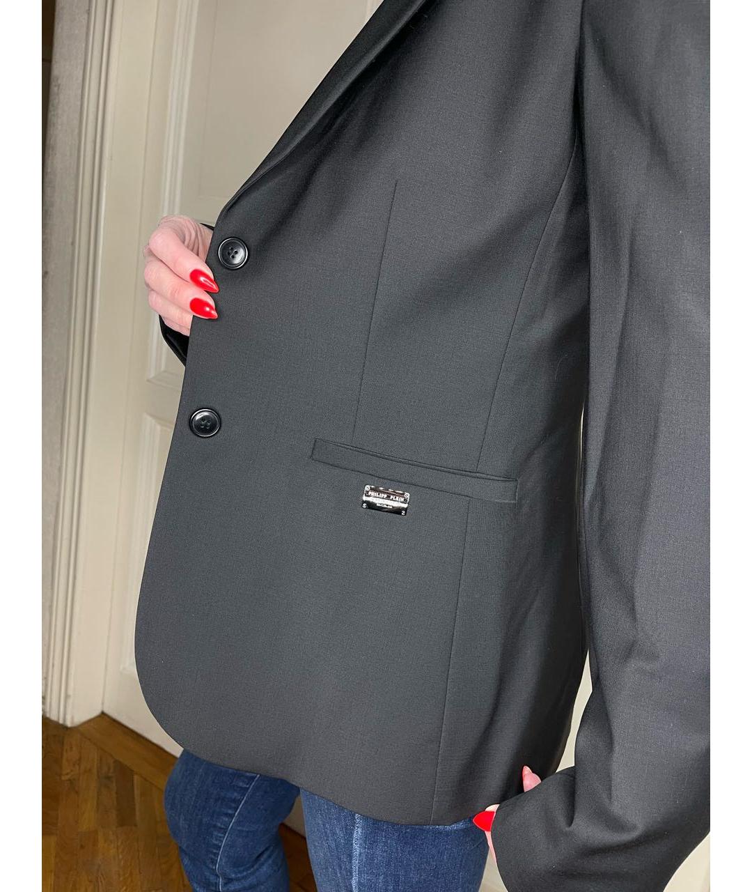 PHILIPP PLEIN Черный шерстяной жакет/пиджак, фото 6