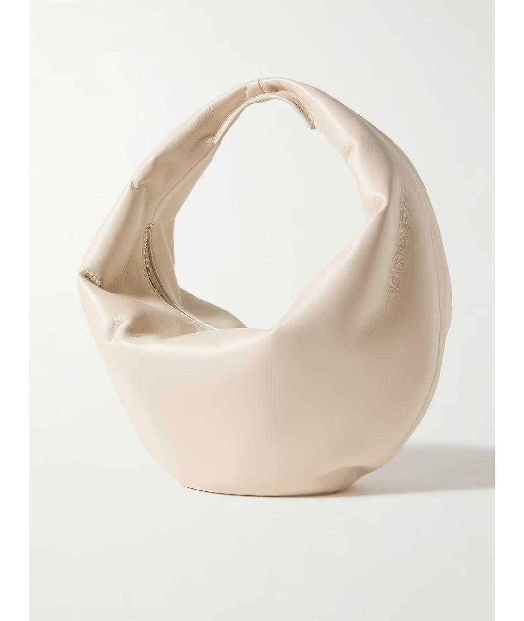 KHAITE Бежевая кожаная сумка с короткими ручками, фото 3