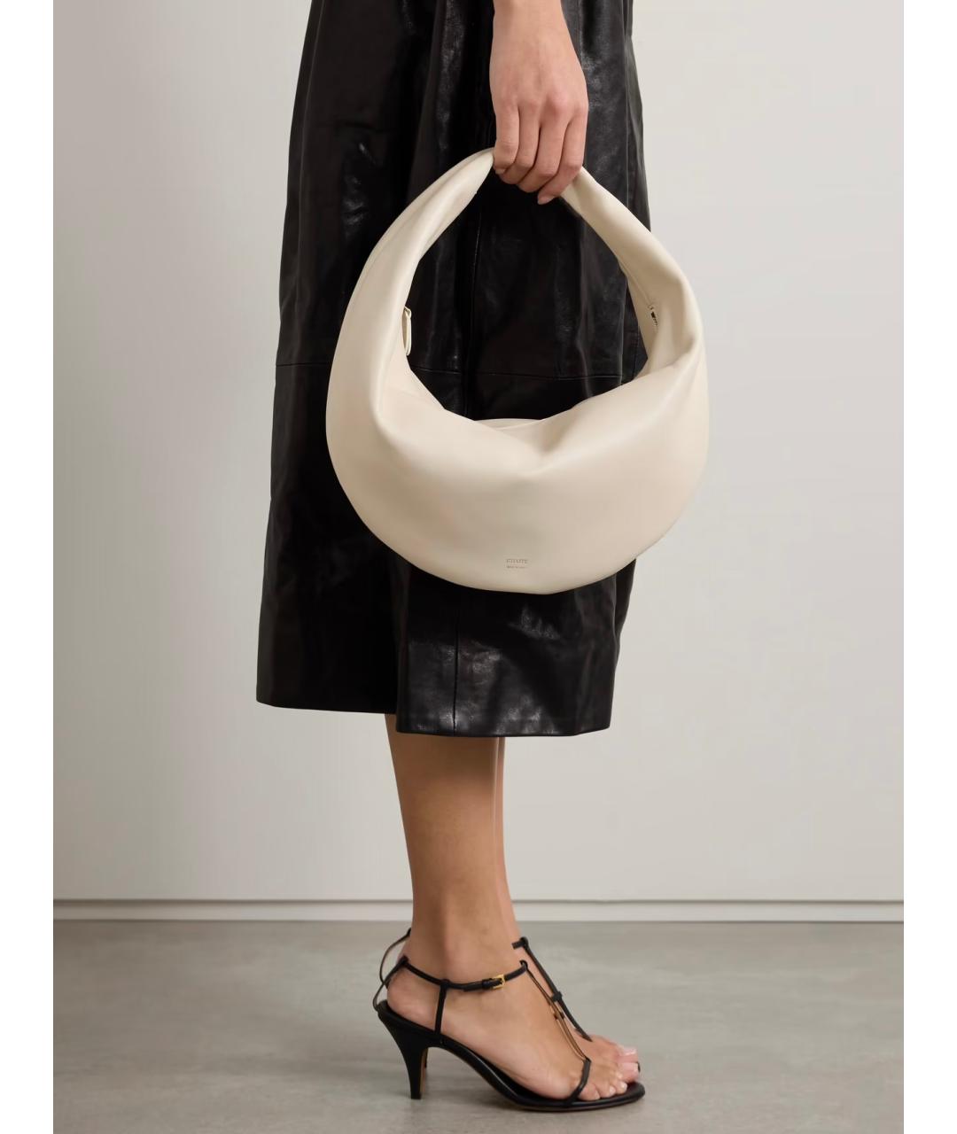 KHAITE Бежевая кожаная сумка с короткими ручками, фото 2